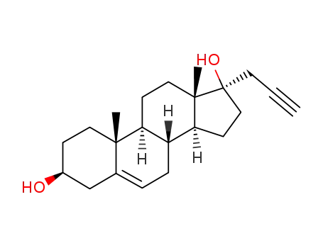 Molecular Structure of 156894-83-6 (21,24-dinor-3β,17β-dihydroxy-chol-5-en-22-yne)