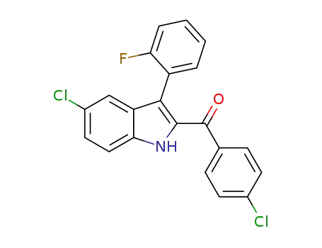Molecular Structure of 1426307-56-3 ([5-chloro-3-(2-fluorophenyl)-1H-2-indolyl](4-chlorophenyl)methanone)