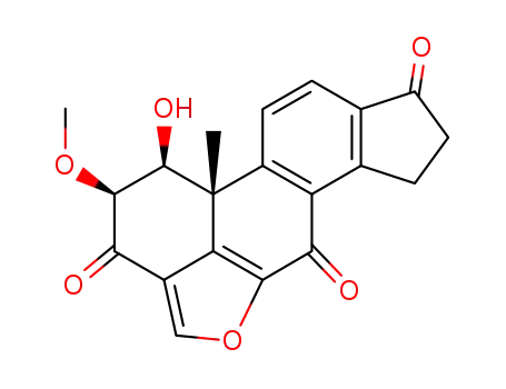 Molecular Structure of 3306-52-3 ([1S-(1alpha,2alpha,11balpha)]-1,7,8,11b-tetrahydro-1-hydroxy-2-methoxy-11b-methylcyclopenta[7,8]phenanthro[10,1-bc]furan-3,6,9(2H)-trione)