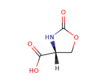 Molecular Structure of 83841-00-3 (4-Oxazolidinecarboxylic acid, 2-oxo-, (R)-)