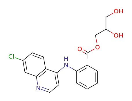 Molecular Structure of 3820-67-5 (1-GLYCERYL N-[7-CHLORO-4-QUINOLYL]ANTHRANILATE HYDROCHLORIDE)