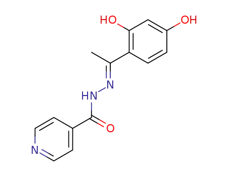 Molecular Structure of 792-38-1 (N'-[1-(2,4-Dihydroxyphenyl)ethylidene]-4-pyridinecarbohydrazide)