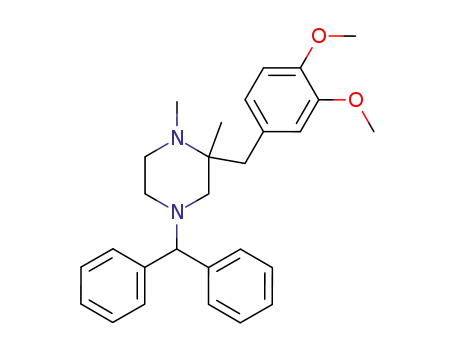 Molecular Structure of 59716-06-2 (()-4-benzhydryl-2-[(3,4-dimethoxyphenyl)methyl]-1,2-dimethylpiperazine)