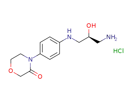 Molecular Structure of 1403383-55-0 ((S)-4-(4-((3-amino-2-hydroxypropyl)amino)phenyl)morpholin-3-one hydrochloride)