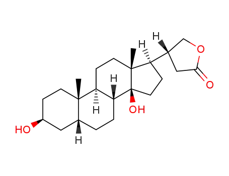 Molecular Structure of 4427-85-4 ((5beta)-3beta,14-dihydroxycardanolide)