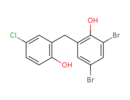Molecular Structure of 91805-67-3 (4,6-dibromo-4'-chloro-2,2'-methanediyl-di-phenol)