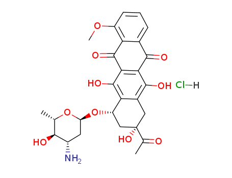 (8S-cis)-8-Acetyl-10-[(3-amino-2,3,6-trideoxy-alpha-L-arabino-hexopyranosyl)oxy]-7,8,9,10-tetrahydro-6,8,11-trihydroxy-1-methoxynaphthacene-5,12-dione hydrochloride