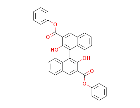 Molecular Structure of 170889-47-1 (diphenyl 2,2'-dihydroxy-[1,1'-binaphthalene]-3,3'-dicarboxylate)