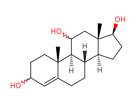 Molecular Structure of 81176-76-3 ((8S,9S,10R,13S,14S,17S)-10,13-Dimethyl-2,3,6,7,8,9,10,11,12,13,14,15,16,17-tetradecahydro-1H-cyclopenta[a]phenanthrene-3,11,17-triol)