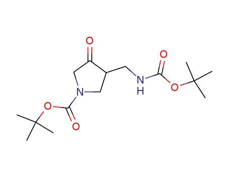 1-Pyrrolidinecarboxylic acid,
3-[[[(1,1-dimethylethoxy)carbonyl]amino]methyl]-4-oxo-,
1,1-dimethylethyl ester