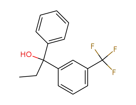 Molecular Structure of 56430-99-0 (Benzenemethanol, a-ethyl-a-phenyl-3-(trifluoromethyl)-)