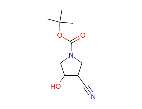 Molecular Structure of 197143-33-2 (3-CYANO-4-HYDROXYPYRROLIDINE-1-CARBOXYLIC ACID TERT-BUTYL ESTER)