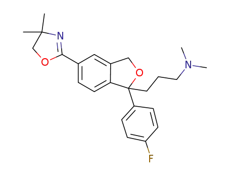 Molecular Structure of 265137-39-1 (4,4-dimethyl-2-[1-[3-(dimethylamino)propyl]-1-(4-fluorophenyl)-1,3-dihydroisobenzofuran-5-yl]oxazoline)