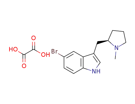 Molecular Structure of 1196663-29-2 (5-bromo-3-{[(2R)-1-methylpyrrolidin-2-yl]methyl}-1H-indole ethanedioate)