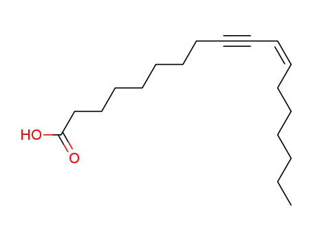 Molecular Structure of 557-58-4 ((E)-octadec-11-en-9-ynoic acid)