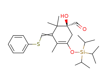 (S)-1-Hydroxy-4,6,6-trimethyl-5-[1-phenylsulfanyl-meth-(E)-ylidene]-3-triisopropylsilanyloxy-cyclohex-3-enecarbaldehyde