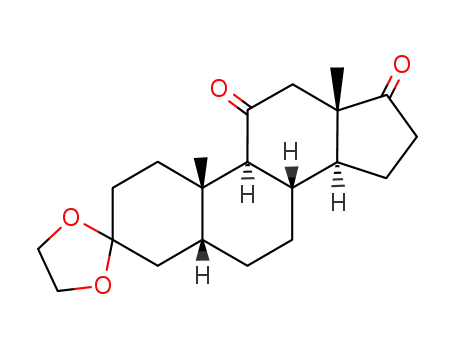 Molecular Structure of 113278-74-3 (3,3-ethanediyldioxy-5β-androstane-11,17-dione)
