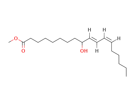 Molecular Structure of 6157-02-4 (10,12-Octadecadienoic acid, 9-hydroxy-, methyl ester, (E,E)-)