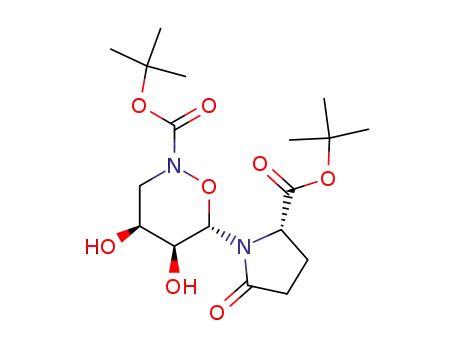 t-butyl (4S)-t-6-[(5'S)-5'-(tert-butyloxycarbonyl)-2'-oxo-pyrrolidin-1'-yl]-r-4,c-5-dihydroxy-1,2-oxazinane-2-carboxylate