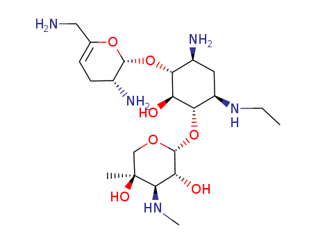(2R,3R,4R,5R)-2-[(1S,2S,3R,4S,6R)-4-amino-3-[[(2S,3R)-3-amino-6-(aminomethyl)-3,4-dihydro-2H-pyran-2-yl]oxy]-6-ethylamino-2-hydroxycyclohexyl]oxy-5-methyl-4-methylaminooxane-3,5-diol; sulfuric acid
