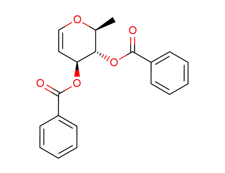Molecular Structure of 34820-21-8 (1,5-anhydro-3,4-di-O-benzoyl-2,6-didesoxy-L-arabino-hex-1-enitol)