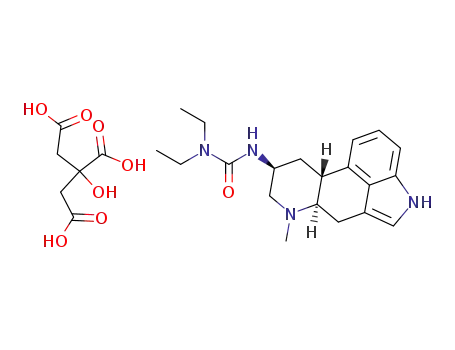 Molecular Structure of 106347-60-8 (1,1-diethyl-3-[(8alpha,10xi)-6-methylergolin-8-yl]urea 2-hydroxypropane-1,2,3-tricarboxylate (salt))