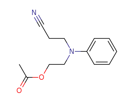 Molecular Structure of 22031-33-0 (2-[N-(2-Cyanoethyl)anilino]ethyl acetate)