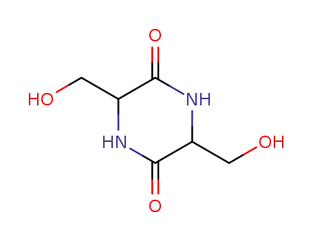 Molecular Structure of 5625-41-2 (3,6-BIS(HYDROXYMETHYL)-2,5-PIPERAZINEDIONE)