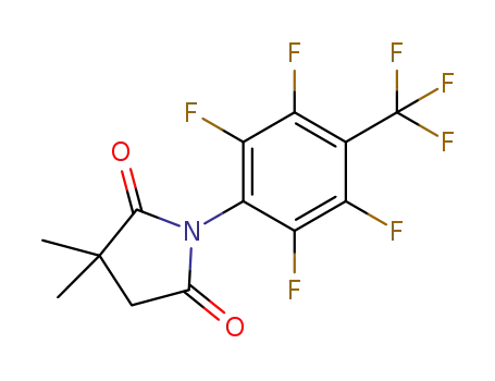 Molecular Structure of 1257521-45-1 (3,3-dimethyl-1-(2,3,5,6-tetrafluoro-4-(trifluoromethyl)phenyl)pyrrolidine-2,5-dione)