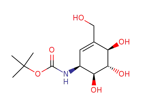 Molecular Structure of 85240-37-5 (N-(tert-butyloxycarbonyl)-valienamide)