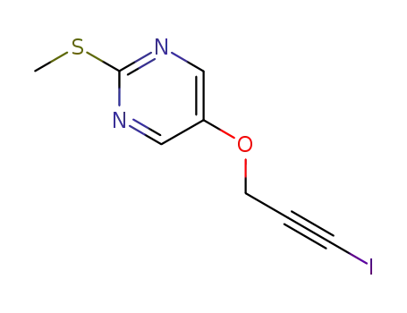 Molecular Structure of 37750-83-7 (5-[(3-iodo-2-propynyl)oxy]-2-(methylthio)pyrimidine)