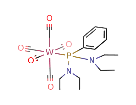 Molecular Structure of 126306-20-5 (bis(diethylamino)phenylphosphine(pentacarbonyl)tungsten<sup>(0)</sup>)