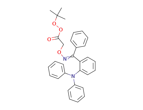 Molecular Structure of 209412-78-2 ([1-(2-Diphenylamino-phenyl)-1-phenyl-meth-(E)-ylideneaminooxy]-ethaneperoxoic acid tert-butyl ester)