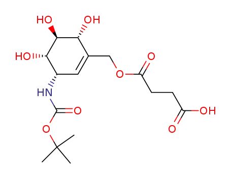 Succinic acid mono-((3S,4S,5S,6R)-3-tert-butoxycarbonylamino-4,5,6-trihydroxy-cyclohex-1-enylmethyl) ester