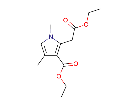 Molecular Structure of 33369-26-5 (ethyl 3-(ethoxycarbonyl)-1,4-dimethyl-1H-pyrrole-2-acetate)