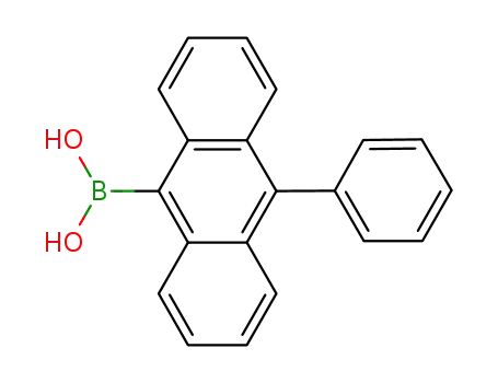 Molecular Structure of 334658-75-2 ((10-Phenylanthracen-9-yl)boronic acid)