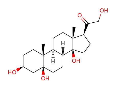 Molecular Structure of 33439-96-2 (3β.5.14.21-tetrahydroxy-3β.14β-pregnanone-(20))