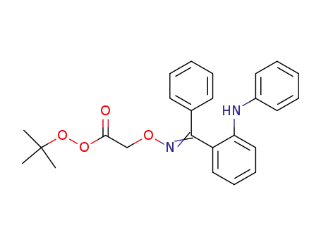 Molecular Structure of 209412-72-6 ([1-Phenyl-1-(2-phenylamino-phenyl)-meth-(E)-ylideneaminooxy]-ethaneperoxoic acid tert-butyl ester)