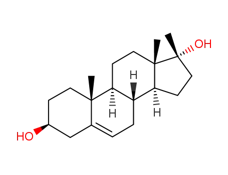 Molecular Structure of 3091-03-0 (17α-hydroxy-17β-methylandrost-5-en-3β-ol)