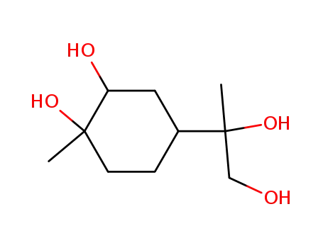 Molecular Structure of 5581-31-7 (4-(1,2-dihydroxy-1-methylethyl)-1-methylcyclohexane-1,2-diol)