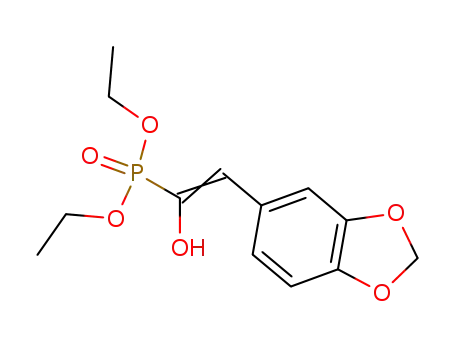 Molecular Structure of 79054-52-7 (((E)-2-Benzo[1,3]dioxol-5-yl-1-hydroxy-vinyl)-phosphonic acid diethyl ester)