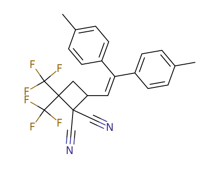 4-(2,2-Di-p-tolyl-vinyl)-2,2-bis-trifluoromethyl-cyclobutane-1,1-dicarbonitrile