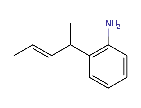 Molecular Structure of 74266-80-1 (Benzenamine, 2-(1-methyl-2-butenyl)-, (E)-)