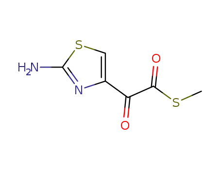 Molecular Structure of 89721-50-6 (4-Thiazoleethanethioic acid, 2-amino-a-oxo-, S-methyl ester)