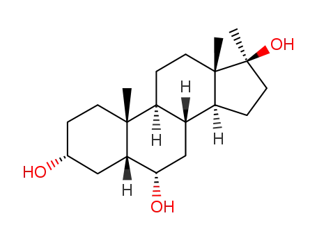 Molecular Structure of 69841-33-4 (17α-Methyl-5β-androstantriol-(3α,6α,17β))