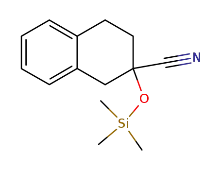 Molecular Structure of 136370-80-4 (2-Naphthalenecarbonitrile, 1,2,3,4-tetrahydro-2-[(trimethylsilyl)oxy]-)
