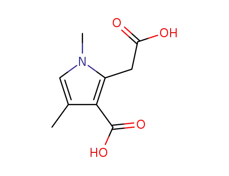 Molecular Structure of 33369-45-8 (3-CARBOXY-1,4-DIMETHYL-1H-PYRROLE-2-ACETIC ACID)