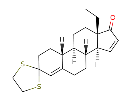 Molecular Structure of 74177-01-8 (3,3-Ethylendithio-18-methyl-4,15-estradien-17-on)