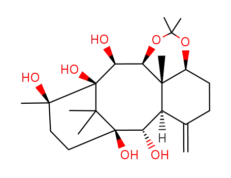 Molecular Structure of 202340-92-9 ((1S,4aR,5S,6S,9R,10R,11S,12S,12aS)-1,12-(Isopropylidenedioxy)-9,12a,13,13-tetramethyl-4-methylenetetradecahydro-6,10-methanobenzocyclodecene-5,6,9,10,11-pentaol)