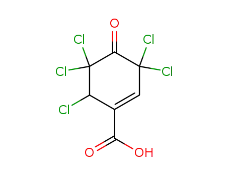 Molecular Structure of 99586-72-8 (3,3,5,5,6-pentachloro-4-oxo-cyclohex-1-enecarboxylic acid)